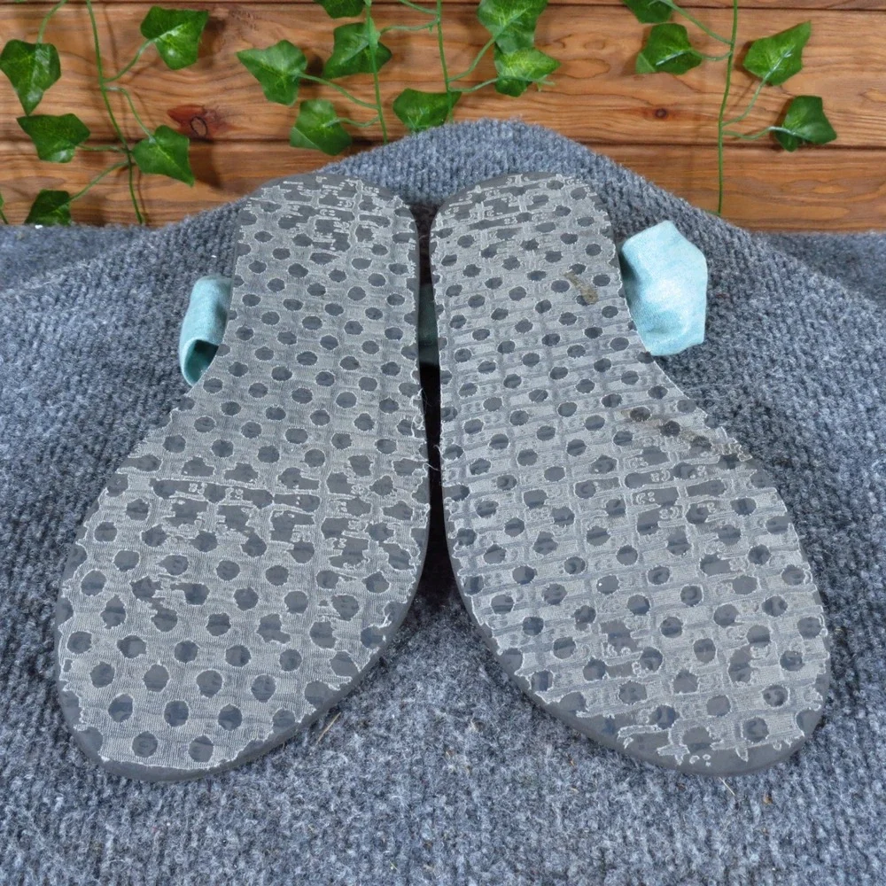 Sanuk Yoga Sling 2 Kids Girls‎ Slingback Sandals Size 5-6 Casual Aqua Metallic